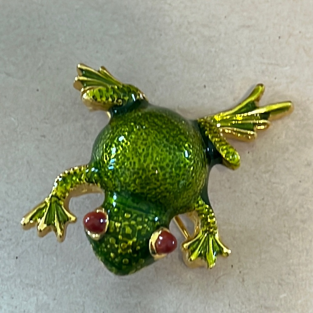 Enamel FROG pin brooch